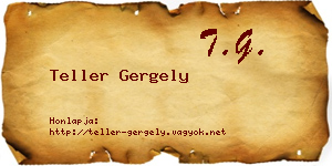 Teller Gergely névjegykártya